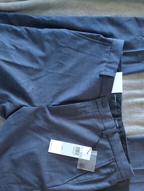 Calvin Klein Charcoal Blue Plaid Dress Pants